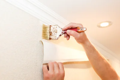 Pose de papier peint à Labruyère-Dorsa — revêtements muraux et toiles de verre